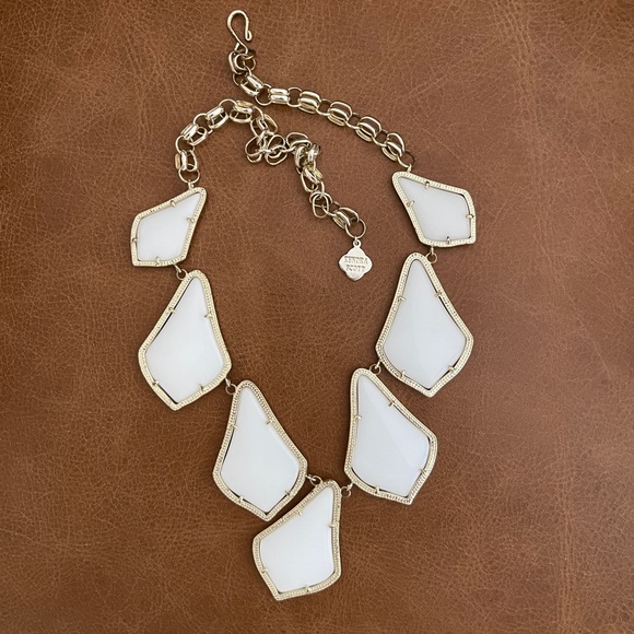 Kendra Scott Kensey White and Gold Statement Necklace - Picture 5 of 5